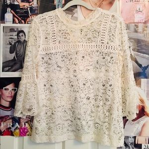 Crochet cream blouse 🍦
